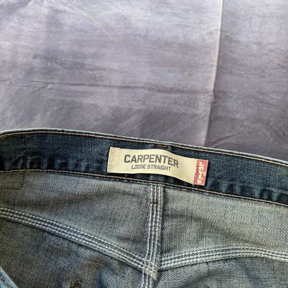 Men's Levi's Midwash Carpenter Loose Straight Blue Denim Work Jeans Sz 34 x 36 - Picture 4 of 7